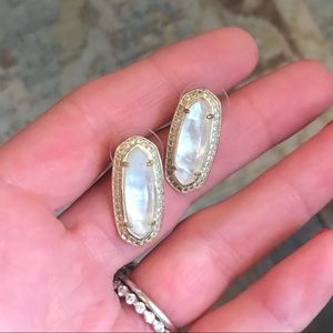 Kendra Scott Aston Stud Earrings Gold Ivory Pearl